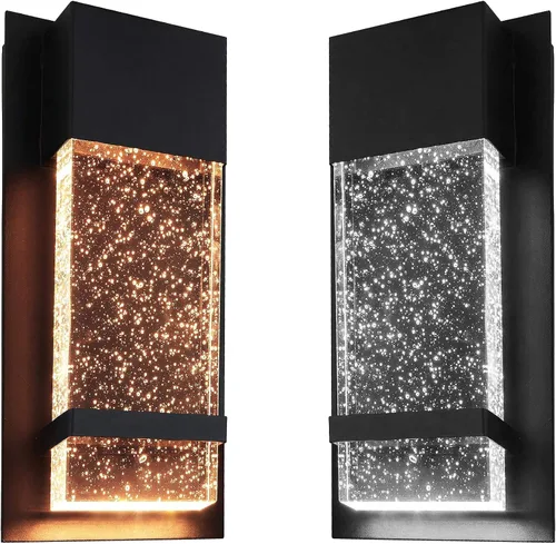 Vista 5 de Ciata Iluminación de aplique de pared – LED integrado que refleja la iluminación blanca cálida a través de cristal de burbujas – Lámpara de pared
