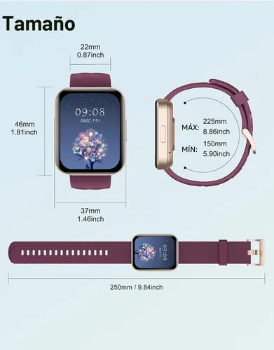 Vista 8 de Relojes inteligentes para hombres y mujeres (respuestas/hacer llamadas) compatibles con teléfonos iPhone Android, reloj inteligente de 1.85