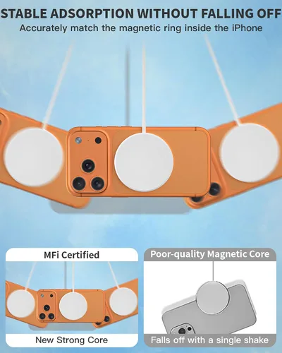 Vista 2 de Cargador magnético inalámbrico, paquete de 2 cargadores rápidos Apple Mag-Safe para iPhone, almohadilla de carga plana segura para iPhone 17Pro