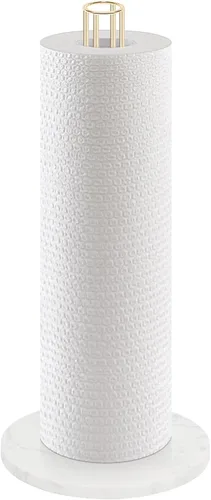 Vista 10 de NearMoon Soporte para toallas de papel, dispensador de toallas de papel de metal resistente con base de mármol, tamaño estándar o jumbo para Acabado