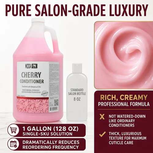 Vista 2 de MODA Cherry Bulk Salon Conditioner Premium Back-Bar & Amenity Treatment Salon-Grade Luxury at Commercial Scale A 'set it and forget it' Solución