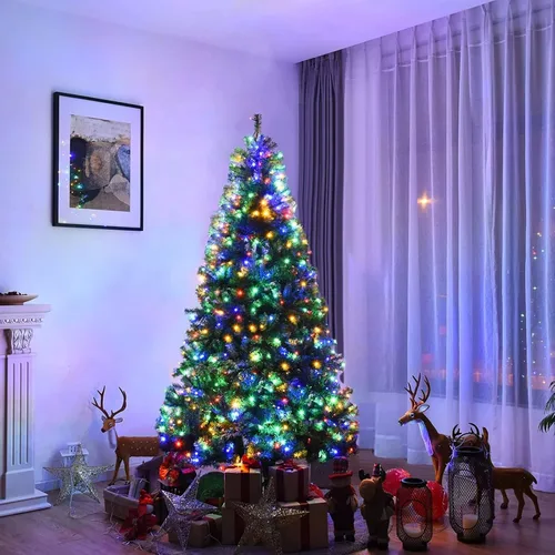 Vista 8 de AUAUY Guirnalda de luces de copos de nieve, 40 luces LED de 19.6 pies, funciona con pilas, 2 modos, luces impermeables para exteriores, interiores