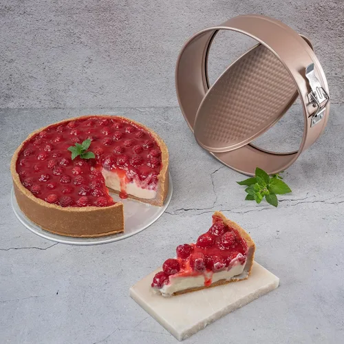 Vista 5 de HAPPIELS Molde desmoldable antiadherente para cheesecake de 8 pulgadas Libre de PFOA y BPA, molde desmoldable no tóxico para pasteles Los
