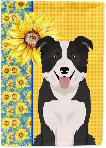 Vista 287 de Caroline's Treasures WDK5313GF Bandera de jardín con diseño de girasoles de verano, color negro y tostado, Airedale Terrier para buzón, bandera