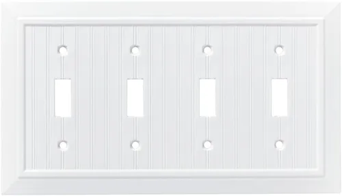 Vista 15 de Franklin Brass Beadboard Clásico (Paquete de 1) Cubierta Decorativa para Interruptor de Luz Blanco Puro Placa de Pared de 2 Posiciones