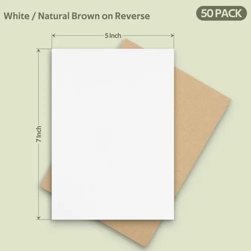 Vista 2 de Golden State Art Paquete de 50 hojas de cartón corrugado blanco por un lado, 5 x 7 pulgadas, insertos de cartón plano para correo, embalaje