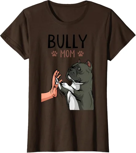 Vista 22 de American Bully Mom Cute Dog Mama Camiseta divertida para mujer, Blanco, S
