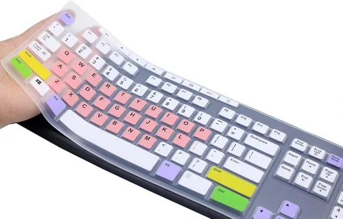 Vista 17 de Funda de teclado ultradelgada de silicona para PC de escritorio compatible con teclado inalámbrico Logitech MK295 MK275 MK270, teclado Logitech K200