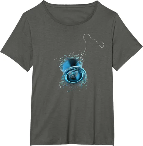 Vista 14 de Shattered Yo Yo - Camiseta de diseño azul impresionante, Negro, S