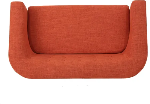 Vista 9 de Christopher Knight Home Bridie Mid-Century - Sofá biplaza moderno, tela naranja apagada