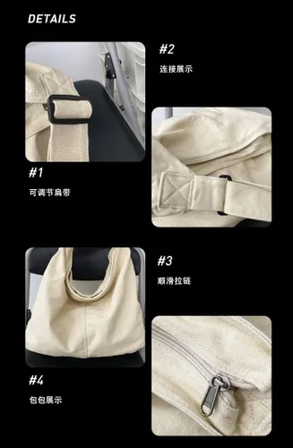 Vista 6 de Bolso de mano casual para mujer, bolso de mano Classiclote, bolso cruzado de lona vintage para mujer, Verde militar, Classiclote, vintage