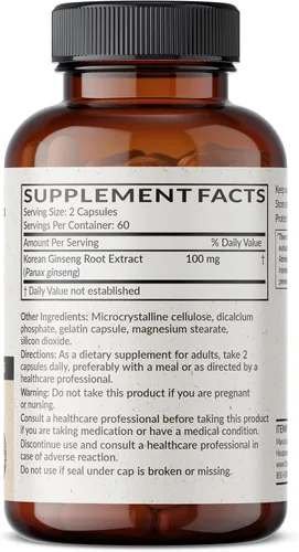 Vista 2 de Futurebiotics Coreano Panax Ginseng Energía, memoria y apoyo para la salud cerebral, sin OMG, 120 cápsulas