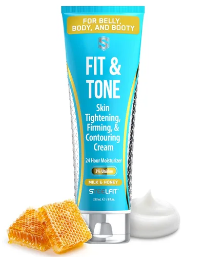 Vista 7 de SteelFit Loción corporal reafirmante - Crema para contornear y tensar la piel para el cuerpo - Removedor de celulitis firme y tonificante