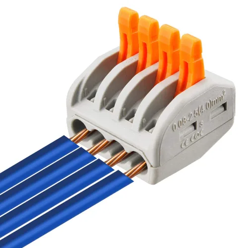 Vista 3 de Kit de surtido de 30 conectores eléctricos de alambre de palanca con tuercas, 28-12 AWG, combinación compacta de múltiples conductores de 2/3/5