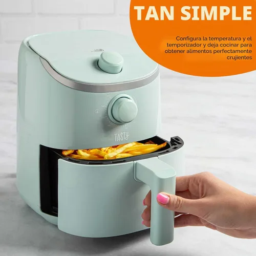 Vista 5 de Tasty Freidora de aire personal, comidas más saludables en minutos, control de temperatura ajustable de hasta 400 °F, diseño fácil de usar, cesta