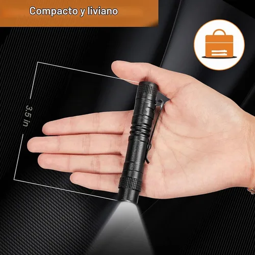 Vista 2 de Honoson 10 Piezas Mini Linterna de Bolígrafo Pequeña Luz LED para Bolígrafo Linterna de Bolsillo de Aluminio con Clip para Inspección Camping