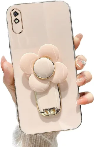 Vista 84 de Miagon - Funda con soporte para Xiaomi Redmi A1, galvanizado suave TPU protector delgado a prueba de golpes con molinete giratorio soporte de flores