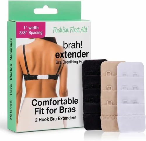 Vista 11 de Brah! Extender: 2 & 3 Hook Bra Extenders Strap, White/Beige/Black for Women
