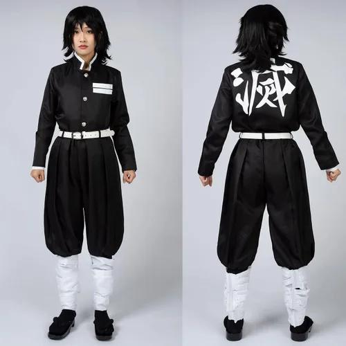 Vista 3 de Cosfun Kamado Tanjirou Cosplay traje Kimono trajes con capa disfraz de Halloween mp005092