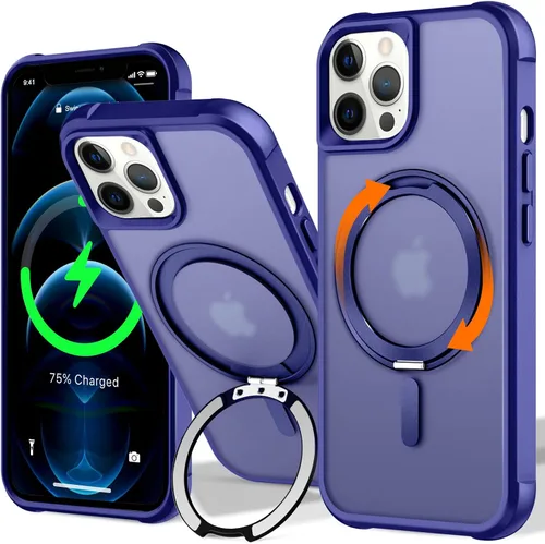Vista 143 de UMIONE - Funda con diseño de anillo magnético giratorio de 360° para iPhone 11, soporte de bucle invisible integrado, compatible con Magsafe, funda