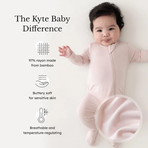 Vista 35 de KYTE BABY Pies unisex con cierre de cremallera, rayón hecho de bambú, 0-24 meses