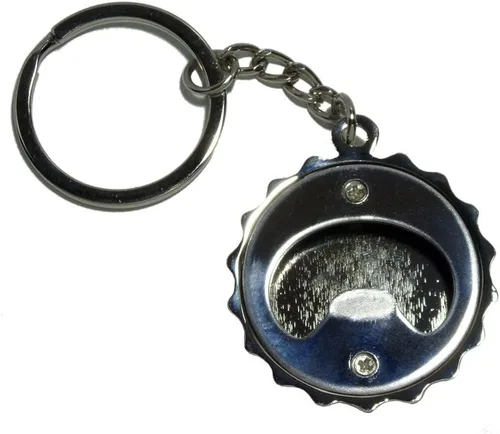 Vista 2 de PiñaNickel plated metal popcap Abridor de botellas llavero llavero