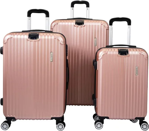 Vista 8 de Sandinrayli Juego de equipaje expandible maleta rígida con ruedas giratorias y cerradura TSA juego de 3 piezas 202428 Rose gold 3-Piece Set 20 24 28