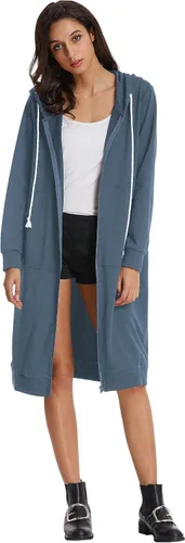 Vista 5 de GRACE KARIN - Sudadera casual con capucha para mujer, con bolsillos y cremallera, estilo túnica