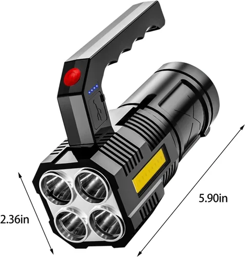 Vista 8 de Sentmoon Linternas LED recargables, linterna de camping portátil súper brillante, 4 modos de 2 tipos de luz, reflector grande para pesca, senderismo