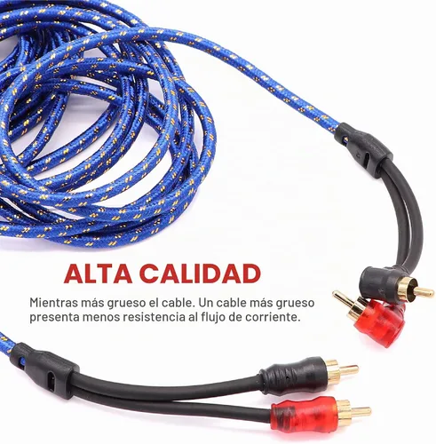Vista 4 de Kit de cableado de amplificador de calibre 0 de 3000 W con fusible AGU de 100 A, RCA para subwoofers y amplificador