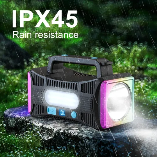 Vista 8 de Linterna Recargable, Linterna Reflector LED de 15000 de Capacidad Lúmenes Extra Grandes Ultra-Larga Espera Linterna UV Luz Negra Impermeable