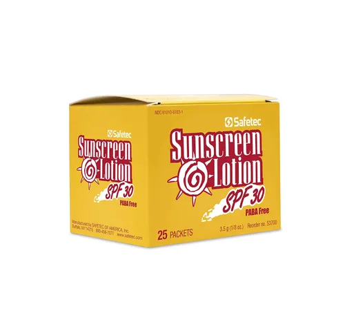 Vista 2 de Safetec Protector solar, 0.12 oz. (.123 oz.) Bolsa 25ct. Caja (24 cajas/caja) SPF 30