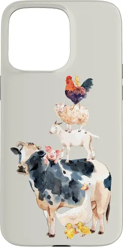 Vista 31 de Cute Animals Cow Chicken Pig Farmer Animal Lover Case for iPhone 17