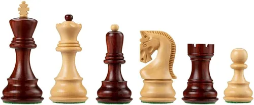 Vista 3 de Bobby Fischer Zagreb - Juego de ajedrez de secuoya y boj con tamaño King de 3.75 pulgadas. Solo piezas de ajedrez de madera ponderadas de alta