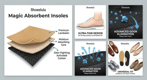 Vista 6 de Plantillas mágicas de piel de cordero ultrafinas absorbentes con fondo de carbón activado transpirable