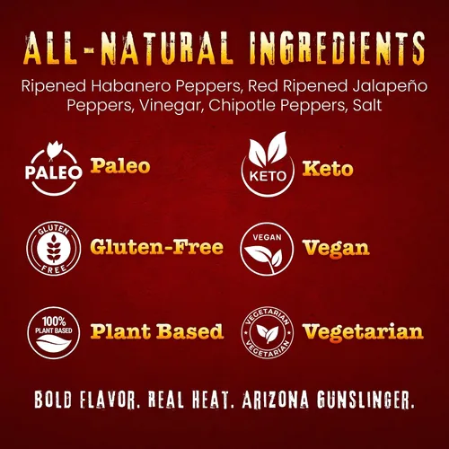 Vista 3 de Arizona Gunslinger 's Chipotle Salsa de pimienta habanero (1) 5 oz.
