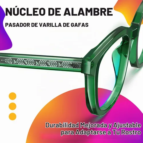 Vista 4 de VISOONE Square TR90 Lightweight Anti Glare UV400 Gaming Computer Glasses