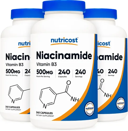 Vista 5 de Nutricost Niacinamida (vitamina B3) 500 mg, 240 cápsulas, sin OMG, sin gluten, sin enjuague vitamina B3