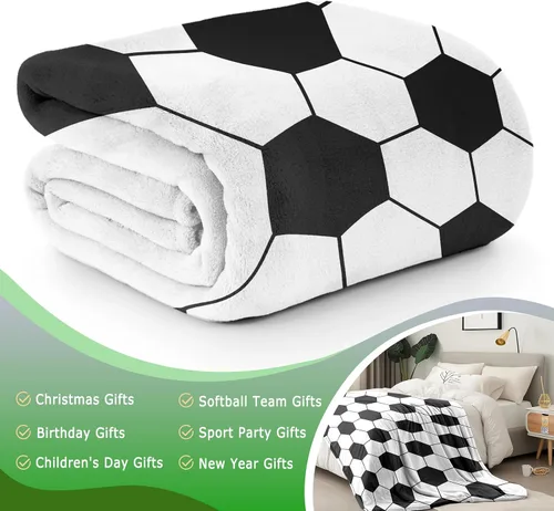 Vista 4 de KING DARE Manta de fútbol – Manta de forro polar suave para niños, regalos únicos de fútbol para niños y niñas de 6 a 12 años, 40 x 50 pulgadas