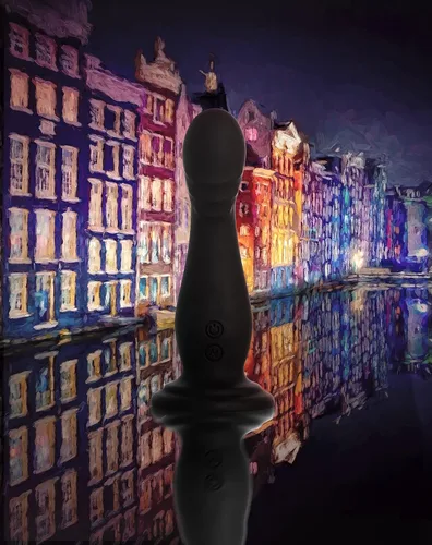 Vista 6 de Juguetes sexuales para adultos, Amsterdam 6.75 pulgadas, vibrador de empuje - Punto G, próstata, estimulador anal - 10 vibraciones RumblyTech