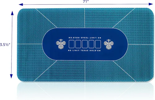 Vista 4 de Trademark Innovations Texas Holdem Poker Mat Poker - Cubierta de mesa de fieltro plegable con bolsa de mano
