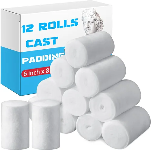 Vista 10 de Nuanchu 12 rollos de tela de yeso acolchado de algodón médico, 2 pulgadas x 8.8 pies
