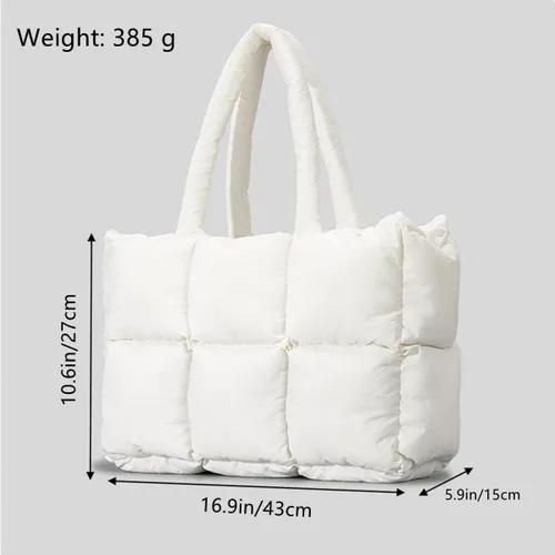 Vista 6 de YUHOCB Bolsa grande acolchada para mujer, bolsa de mano acolchada, suave y acolchada, bolsa de hombro ligera de lujo