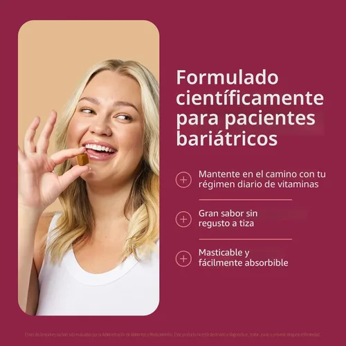 Vista 2 de Bariatric Advantage Multi Chewy Bite - Multivitamínico suave para masticar para pacientes de cirugía bariátrica - Multivitamínico masticable
