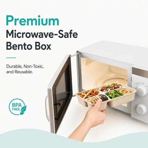 Vista 10 de Kaderron Contenedores de alimentos para llevar de 11 x 8.7 pulgadas con tapas, 4 compartimentos, paquete de 25 cajas desechables para llevar a
