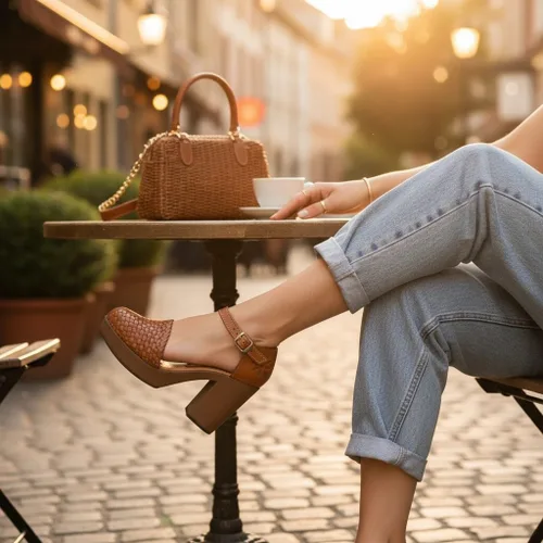 Vista 8 de Zapatos Mexicanos de Plataforma de Piel para Mujer - Modelo 5H02