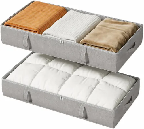 Vista 10 de Vailando Contenedores de almacenamiento para debajo de la cama, 6 pulgadas Beige