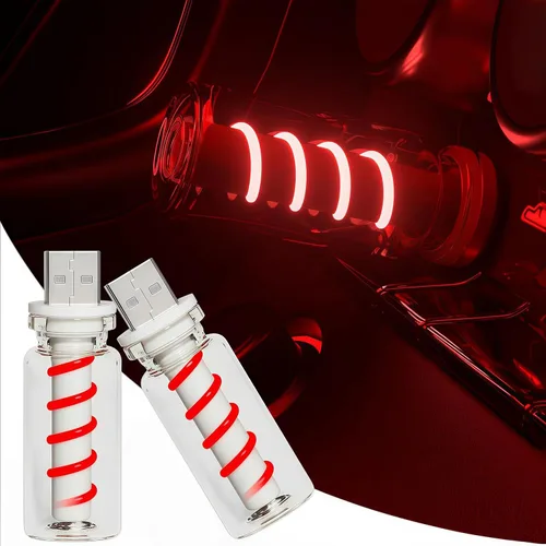 Vista 13 de Luz nocturna USB para automóvil, lámpara de filamento LED retro regulable táctil, mini luz ambiental USB para interior de vehículo, dormitorio