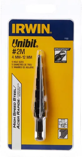 Vista 11 de Broca escalonada UniBit, de Irwin Tools, de 3/16 a 1/2 pulgada