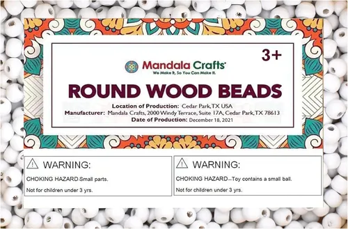 Vista 54 de Mandala Crafts - 2000 cuentas de madera redondas pequeñas de 6 mm para manualidades, suministros de macramé - cuentas de madera natural negra sin